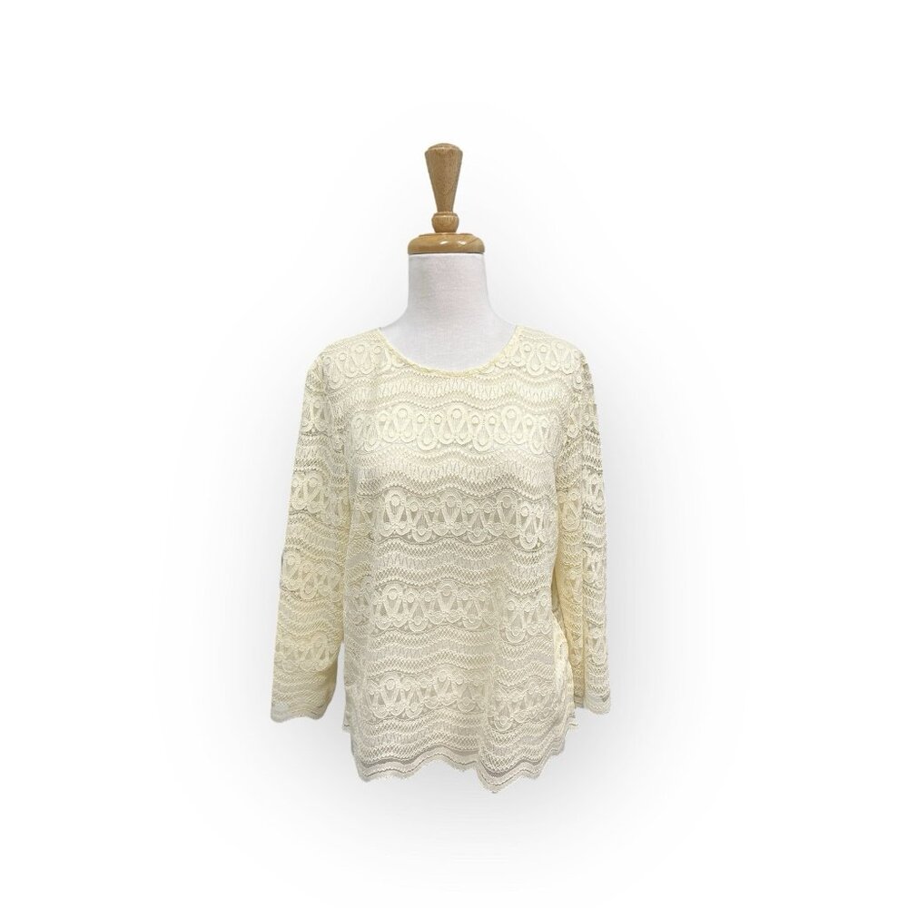 Anthropologie Dolan Lace Tee Size M Medium Cream Blouse